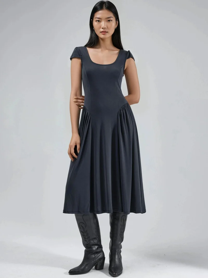 Busem BUSEM Paneled Knit Midi Dress